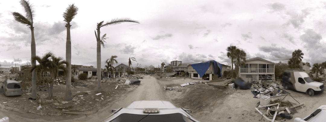 Anonymized Disaster Zone Street-level Imagery from Hurricane Ian. (c) Site Tour 360